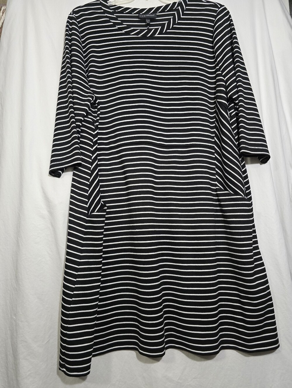 Lane Bryant Black and White Striped Dress